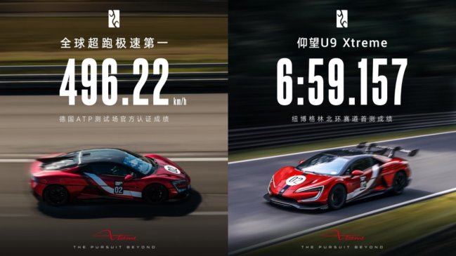 496.22 km/h刷新全球汽車極速，仰望U9 Xtreme全球限量30臺