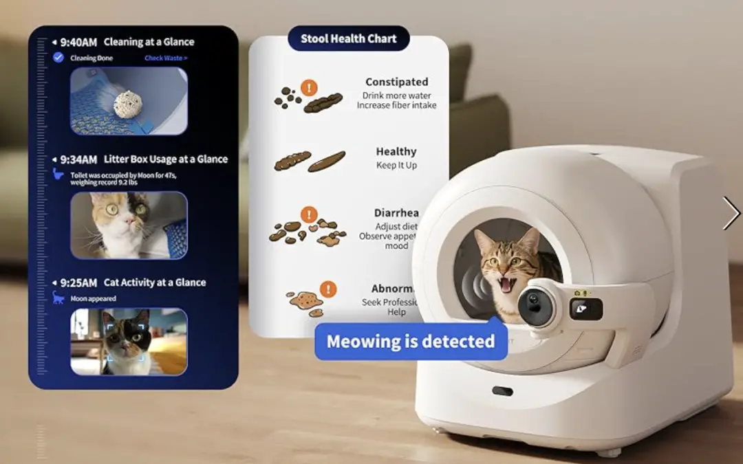 小佩智能貓砂盆記錄貓的如廁數(shù)據(jù)