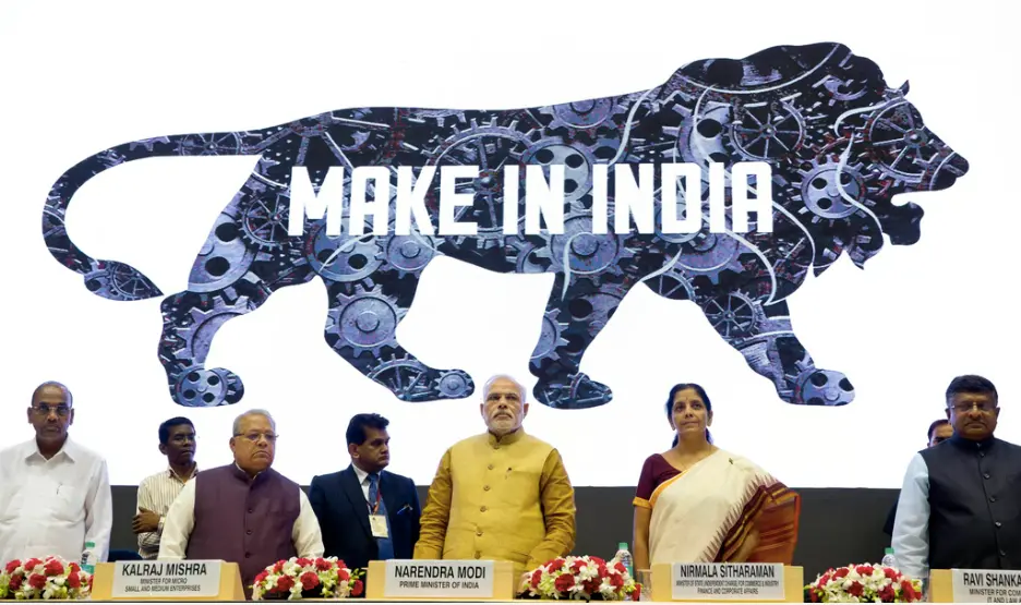 莫迪上任后，即推出「在印度制造」，圖源美聯社